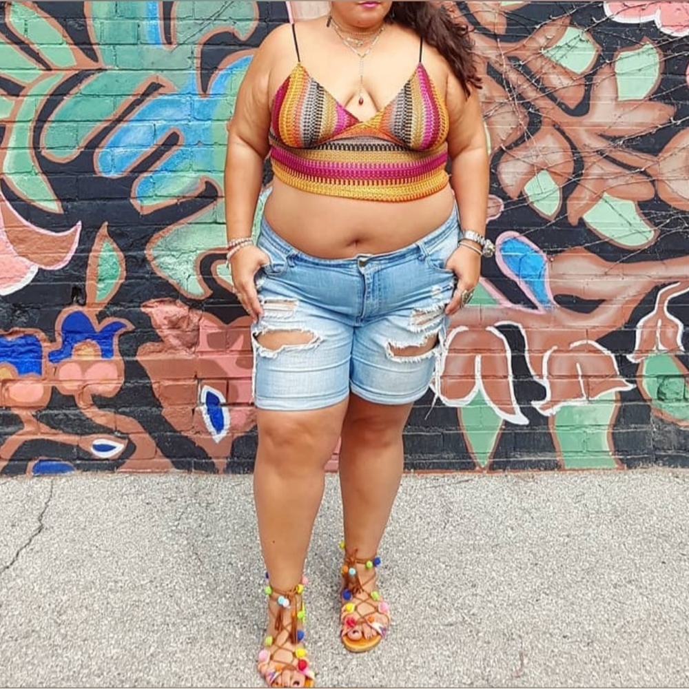 Forever 21 Plus Ripped Denim Shorts